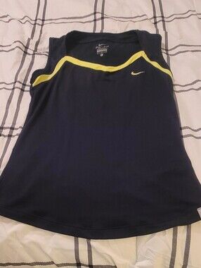 Nike Navy Athletic Tank with Yellow Accents